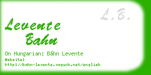 levente bahn business card